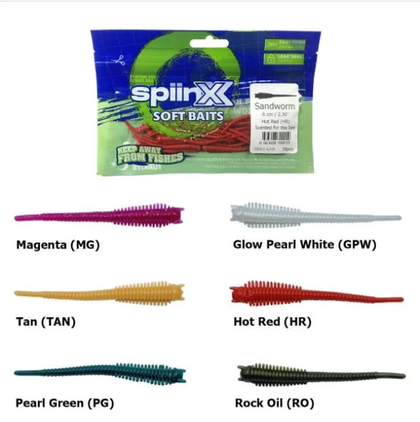 Spiinx Soft Baits Sandworm 6 cm Kokulu Silikon Yem ürün görseli 1