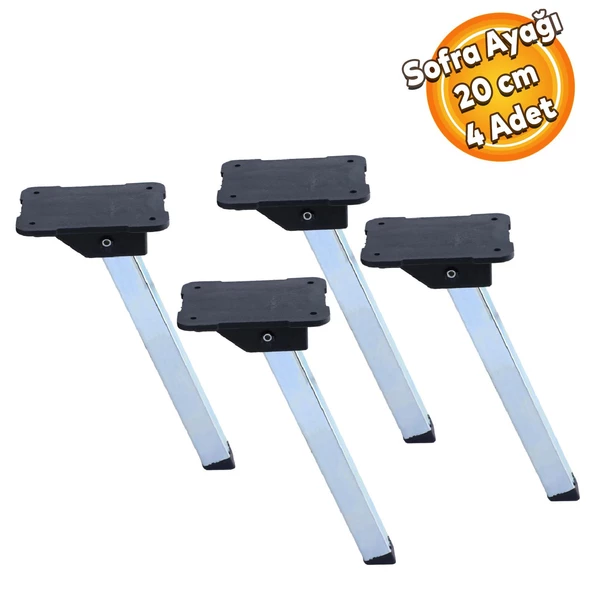 Sofra Ayağı Metal Plastik Siyah Taban Katlanır Yer Sofrası Sini Altı 20 cm (4 ADET) ürün görseli 1