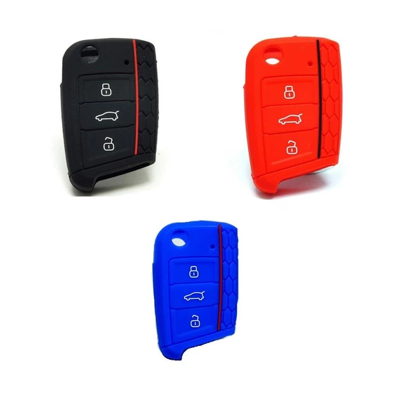 VW Volkswagen Skoda Seat Polo Tiguan Golf 7 Silikon Anahtar Kılıfı ürün görseli 1