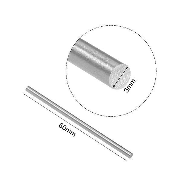 3mm x 60mm Metal Mil  Çelik Çubuk Aks Oyuncak RC Araba Robot ürün görseli 1
