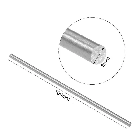 3mm x 100mm Metal Mil  Çelik Çubuk Aks Oyuncak RC Araba Robot ürün görseli 1