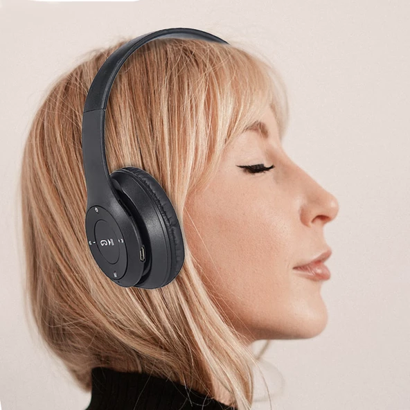 PSL P47 Kulak Üstü Kablosuz Bluetooth Kulaklık - Resim 12