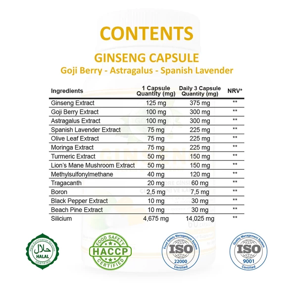 Ginseng Kapsül (GİNSENG CAPSULE) 60 Adet - Resim 2