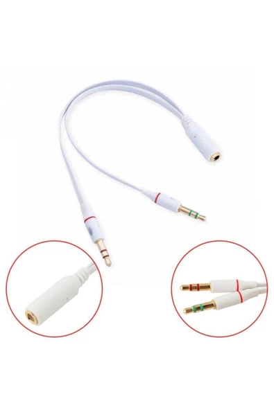 Kulaklık Mikrofon Çoklayıcı 3.5mm Splitter Switch Dönüştürücü Adaptör ürün görseli 1