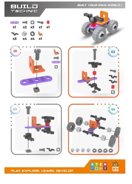 Sök Tak 21 Parça ATV Build Technic - 4100101-2-21 - Resim 2