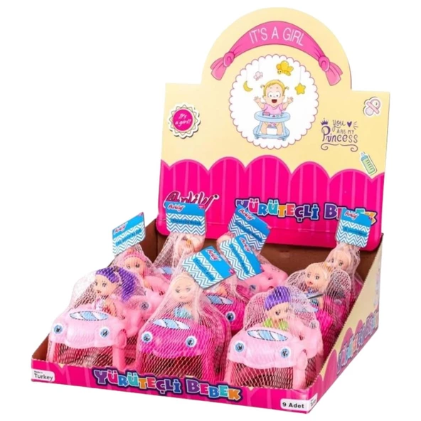Yürüteçli Mini Bebek Arabası ve Bebeği - 02434 ürün görseli 1