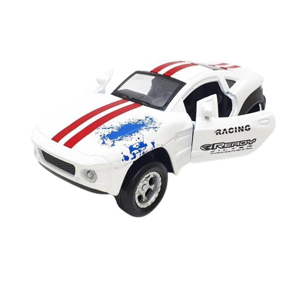 Mustang Çek Bırak Spor Araba - Işıklı Sesli Model - FY6148-12D-Beyaz ürün görseli 1
