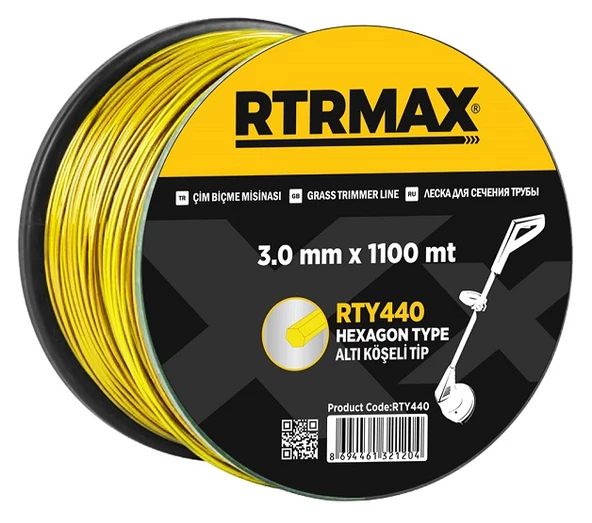 RTRMAX RTY443 TIRPAN MİSİNASI SARI ALTIGEN 3.3MMx900M ürün görseli 1