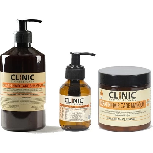 Clinic Professional Onarıcı Keratin Saç Bakım Seti ürün görseli 1