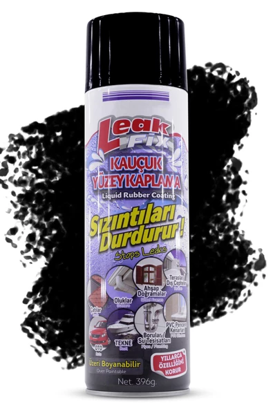 Leak Fix Siyah Su Yalıtım Spreyi Su Sızdırmaz Geçirmez Sprey Kauçuk Kaplama Sızıntı Durdurur 396 Gr ürün görseli 1