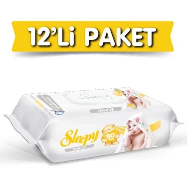 Sleepy Sensitive 90 Yaprak 12'Li Paket Islak Mendil ürün görseli 1