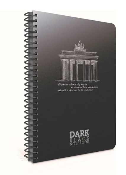 Gıpta Dark Spiralli Plastik Kapak Defter 17x24 50 Yaprak Çizgisiz ürün görseli 1