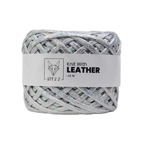 Ritzz Leather Snake Deri Görünümlü İp Gümüş Beyaz ürün görseli 1