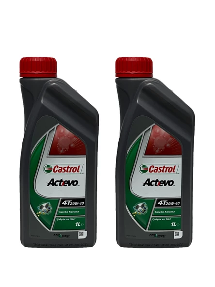 Castrol Actevo 20W-40 4T Motosiklet, 4 Zamanlı Motor Yağı 1 Lt. 2 adet ürün görseli 1