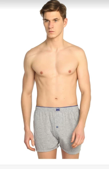 TUTKU 0117 ERKEK PENYE DÜZ BOXER 12 ADET  GRİ M ürün görseli 1