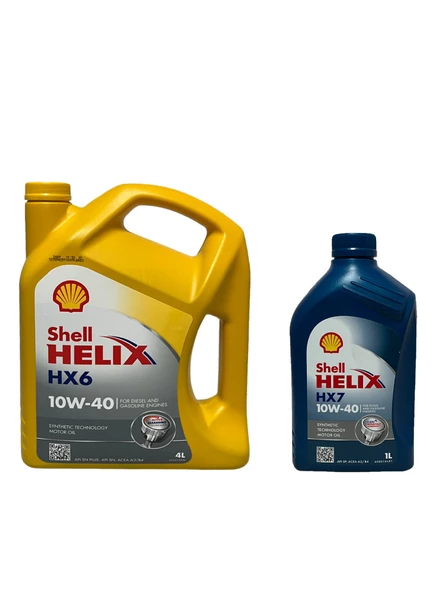 Shell Helix HX6-HX7 10W-40 Sentetik Motor Yağı 4+1 Litre ürün görseli 1