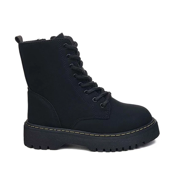Albishoes Kız Çocuk Fermuarlı Suya Dayanıklı Kışlık Soğuk Geçirmez Postal Bot Bağcıklı Çocuk Bot ürün görseli 1