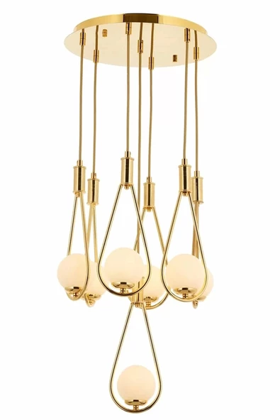 Sarı Kaplama Modern Avize A-431-7 - Resim 2