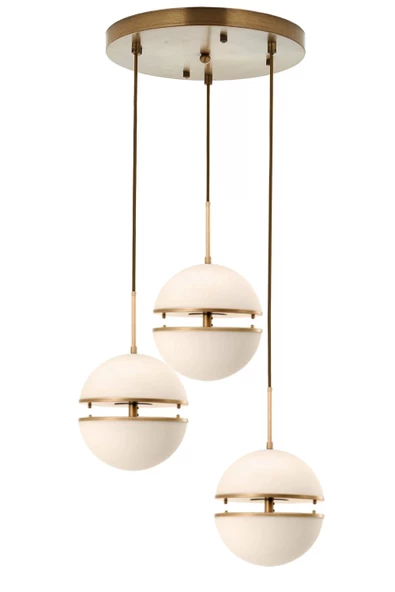 LEDLİ ÜÇLÜ YUVARLAK AVİZE A-167-3 ürün görseli 1