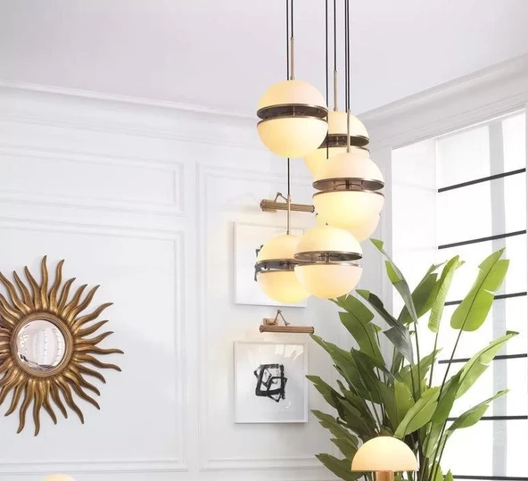 LEDLİ YUVARLAK ALTILI AVİZE A-167-6 - Resim 3
