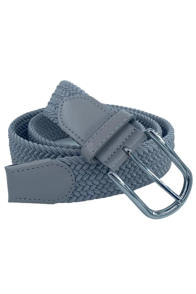Gri Elastik Esnek Unisex Örgü Kemer - 8500-15 ürün görseli 1