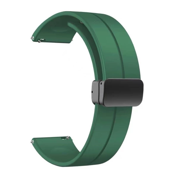 Oppo Watch 46mm 22mm Manyetik Klipsli Silikon Lüx Kordon + Metal Kordon Dönüştürücü ürün görseli 1