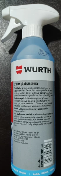 Würth 500 ml Buz Çözücü Sprey - Resim 4