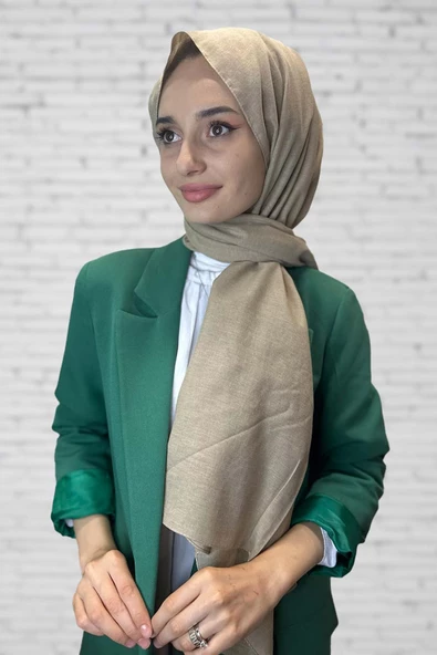 Organik Şal - Pamuk Tek Renk Şal  BEJ ürün görseli 1
