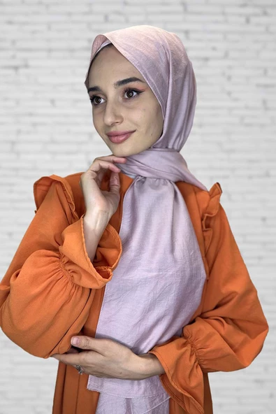 Organik Şal - Pamuk Tek Renk Şal  AÇIK PUDRA ürün görseli 1
