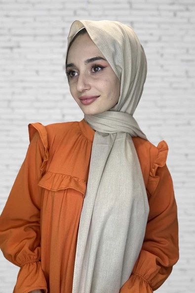 Organik Şal - Pamuk Tek Renk Şal  AÇIK BEJ ürün görseli 1