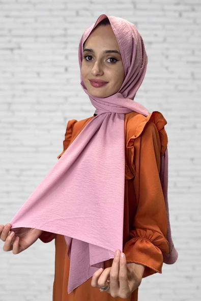 Pamuk Cazz Şal - Kadın Tesettür Şal  PEMBE ürün görseli 1