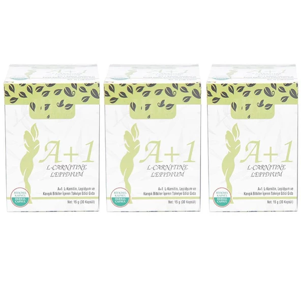 Hhs A1 L-Carnitine Lepidium A+1 Bitkisel 30 Kapsül X 3 Adet Kutu - Resim 3