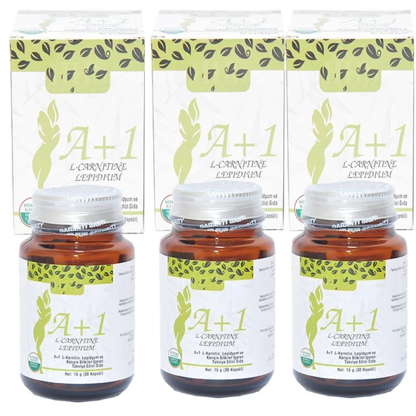 Hhs A1 L-Carnitine Lepidium A+1 Bitkisel 30 Kapsül X 3 Adet Kutu - Resim 4