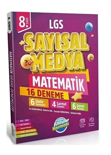 Ünlüler Karması 8. Sınıf LGS Sayısal Medya Matematik 16 Deneme ürün görseli 1