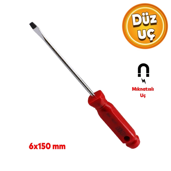 Kendo Tornavida Vida Civata Sökme Sıkma Manuel El Klasik Yıldız Düz Uç Uçlu 6x150 KTT6150 ürün görseli 1