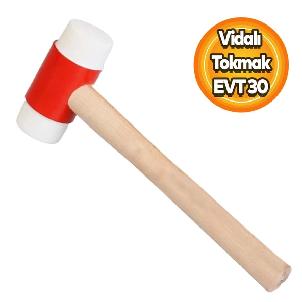 Eltos Vidalı Ahşap Saplı Tokmak Çekiç Seramik Fayans Karo Döşeme Tadilat 26 cm ürün görseli 1