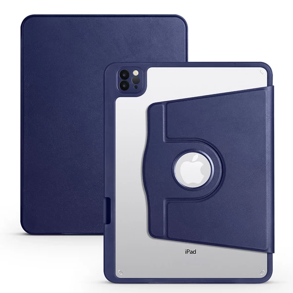 Apple iPad 10.2 (8.Nesil) Kılıf Termik Kalem Bölmeli Dönebilen Standlı Kılıf ürün görseli 1
