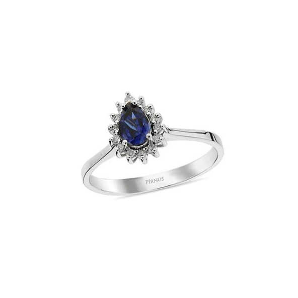 0,68 Karat Pırlanta Safir Damla Yüzük ürün görseli 1