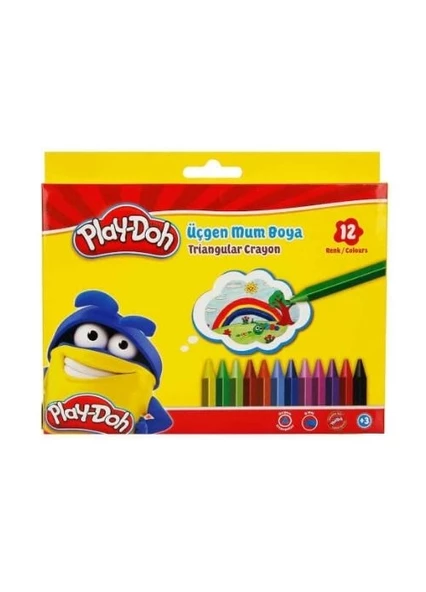 Play-Doh Üçgen Crayon Mum Boya 12 Renk ürün görseli 1