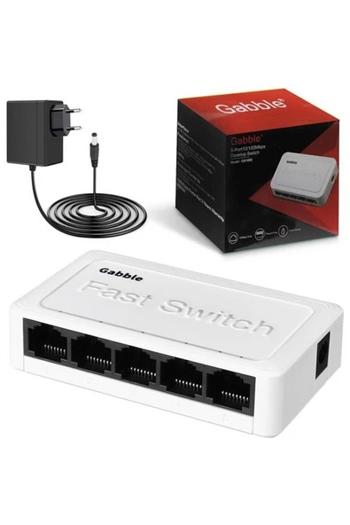 Ethernet Swıtch Hub 5 Port 10/100MBPS Gabble GS1005 ürün görseli 1