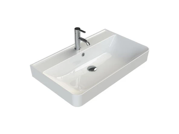 Turkuaz Cerastyle Hera Tezgah Üstü Lavabo 80x48 cm ürün görseli 1