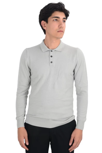 Cengiz İnler Polo Yaka Basic Erkek Triko Kazak - Resim 4