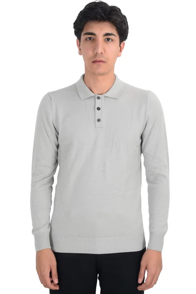 Cengiz İnler Polo Yaka Basic Erkek Triko Kazak - Resim 5