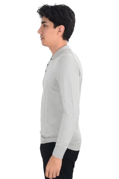 Cengiz İnler Polo Yaka Basic Erkek Triko Kazak - Resim 2