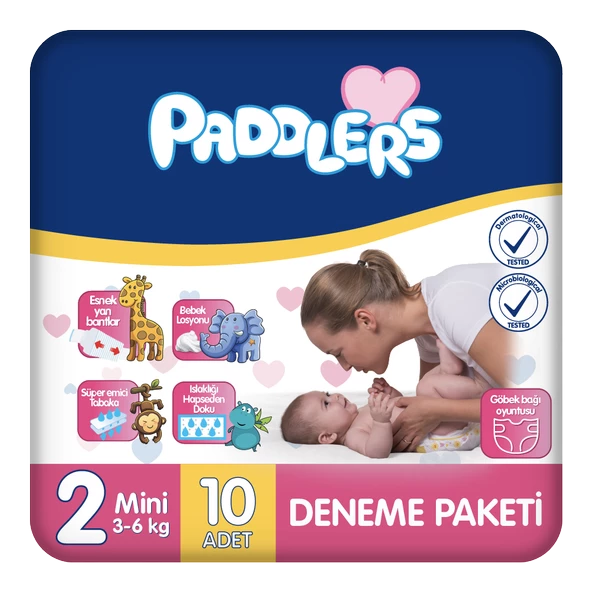 Paddlers Bebek Bezi 2 Numara Mini 10 Adet (3-6 Kg) Deneme Paketi ürün görseli 1