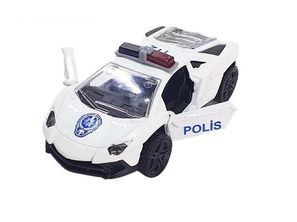 Çek Bırak Metal Polis Arabası -  930338 - Resim 2