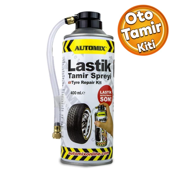 Automix Araba Araç Otommobil Oto Teker Lastik Dublex Patlak Hava Kaçak Tamir Kiti Spreyi 400 Ml ürün görseli 1