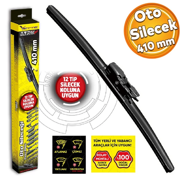 Vette Plus Multifit Araba Araç Otomobil Oto Ön Cam Arka Cam Silecek Muz Sileceği 410 mm 39684 ürün görseli 1
