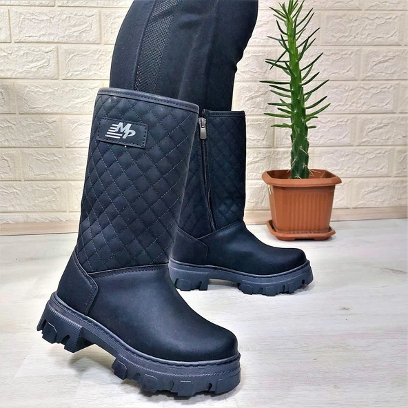 M.P One 3145 Siyah İçi Kürklü Fermuarlı 29cm Kız Çocuk Çizme ürün görseli 1