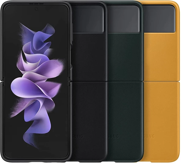 Samsung Galaxy Z Flip3 5G Deri Kılıf Hakiki Deri Lether Cover EF-VF711 ürün görseli 1